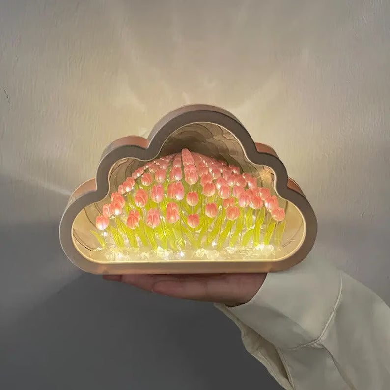 🎅Christmas Specials🎁Magic Cube DIY Tulip Mirror Light(Cloud Shapes)