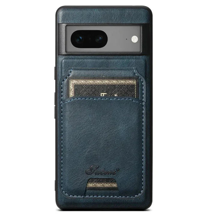 Funda de cuero magnética con billetera para la serie Google Pixel