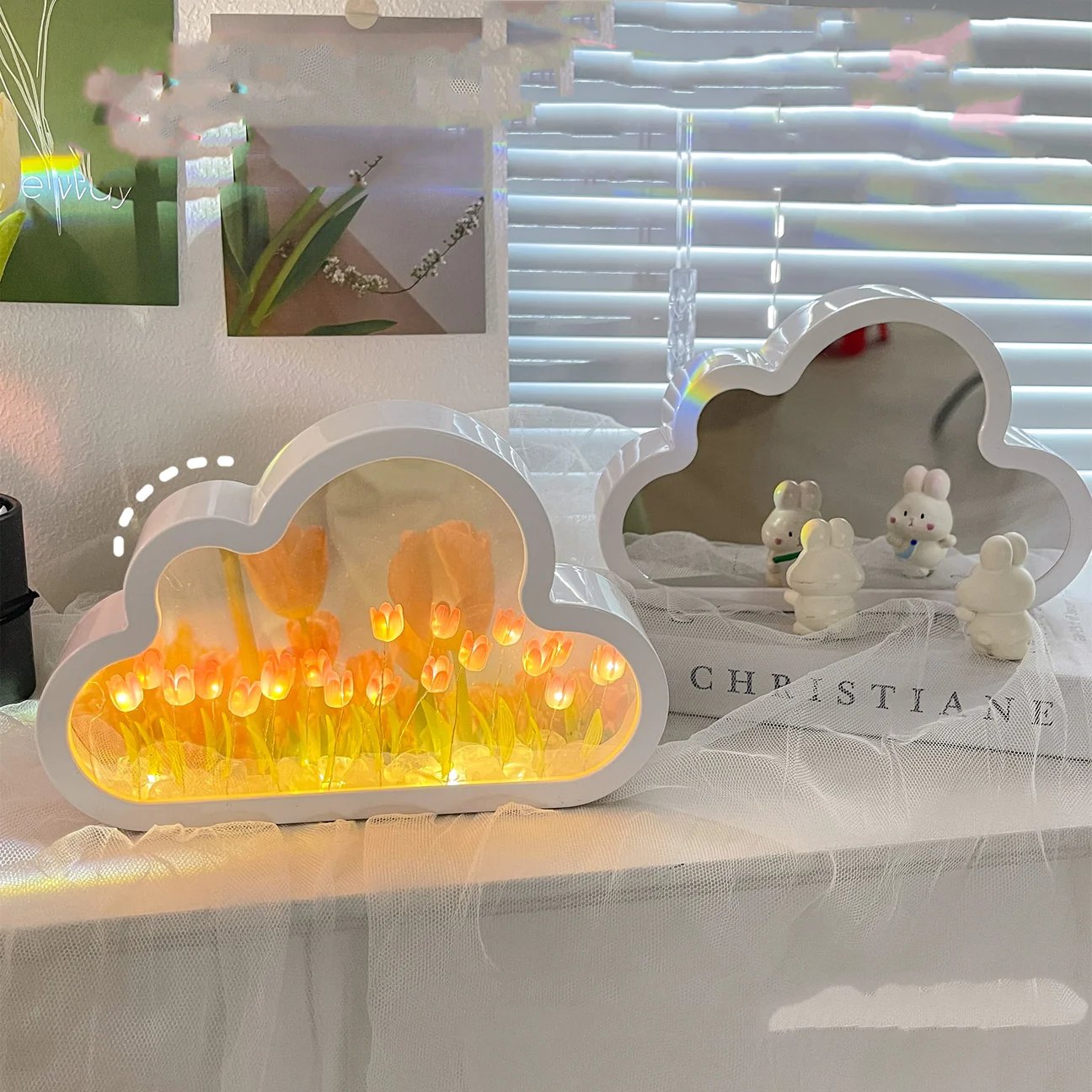 🎅Christmas Specials🎁Magic Cube DIY Tulip Mirror Light(Cloud Shapes)
