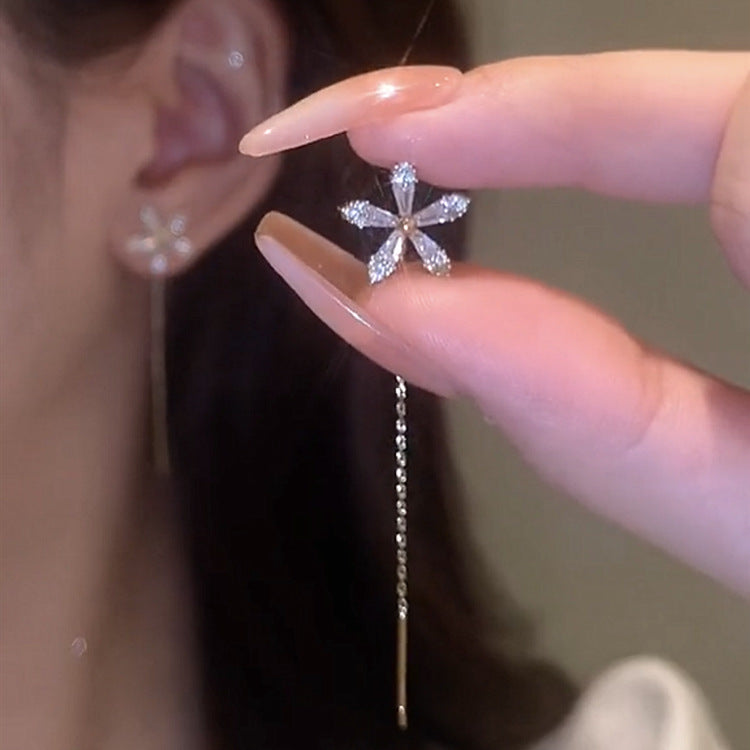 💥Black Friday Sales - 50% OFF💥Shiny Diamond Flower Earring Tassel