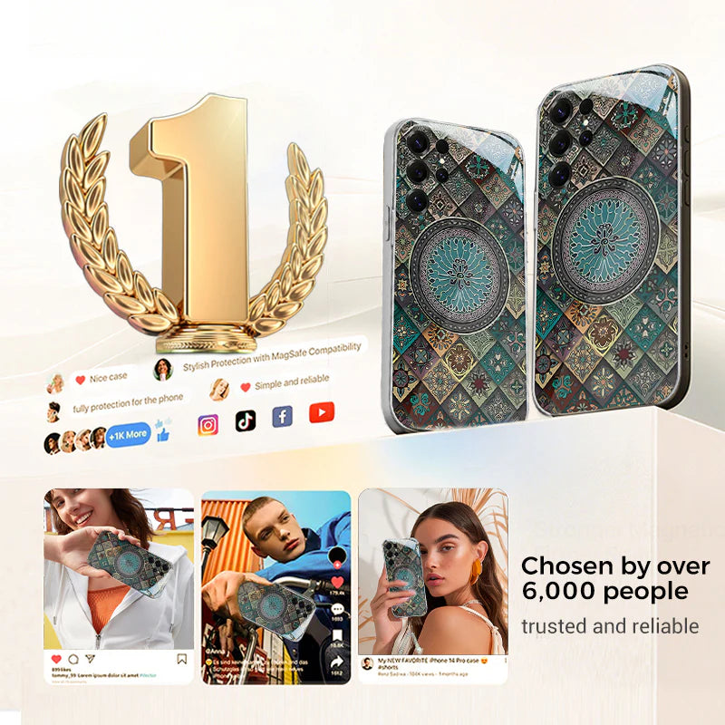 Custodia colorata con motivo a fiore di loto blu per Samsung serie S: ricevi in OMAGGIO uno splendido braccialetto di diamanti!🔥