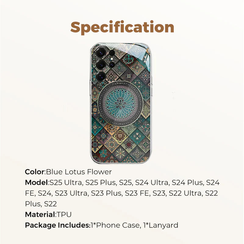 Custodia colorata con motivo a fiore di loto blu per Samsung serie S: ricevi in OMAGGIO uno splendido braccialetto di diamanti!🔥
