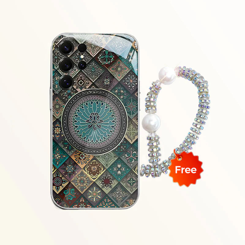 Custodia colorata con motivo a fiore di loto blu per Samsung serie S: ricevi in OMAGGIO uno splendido braccialetto di diamanti!🔥