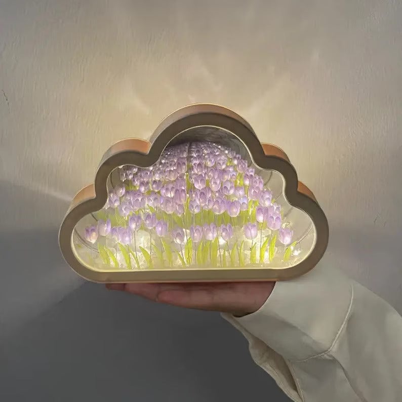 🎅Christmas Specials🎁Magic Cube DIY Tulip Mirror Light(Cloud Shapes)