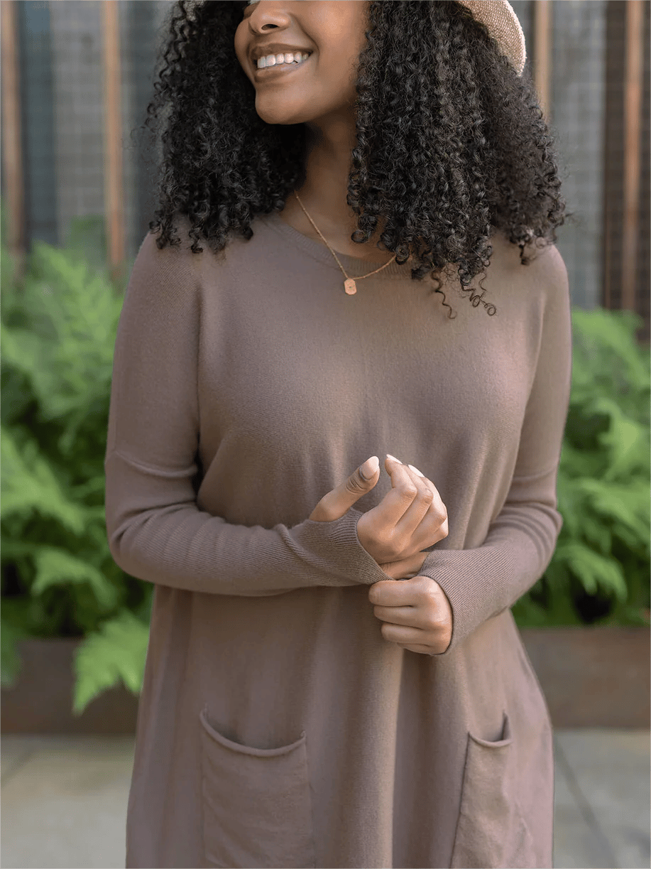 šNew for autumnāØLONG SLEEVE THUMBHOLE SWEATER POCKET TUNIC