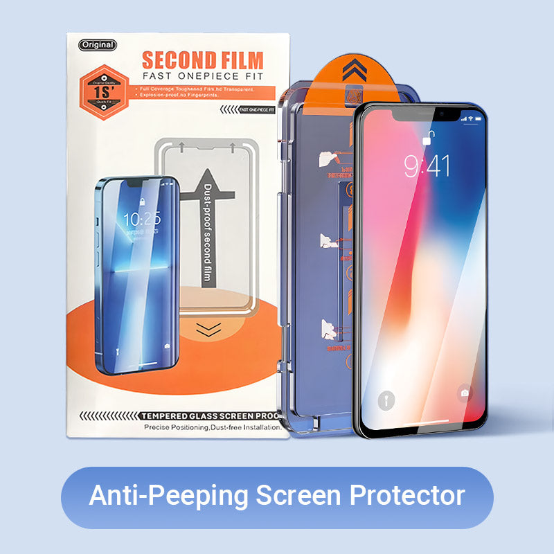 š„50% di scontoš„Pellicola protettiva in vetro temperato 4K HD/anti-peeping con installazione automatica per l'eliminazione della polvere per iPhone