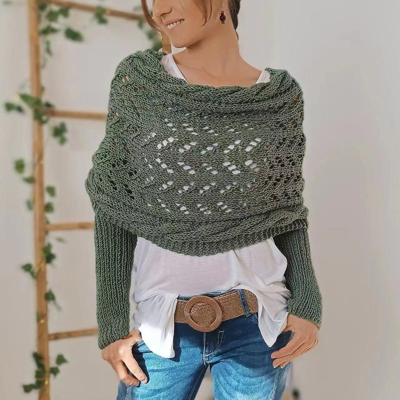 🍁New for autumn✨Knitted Cable Wrap Shrugs For Women