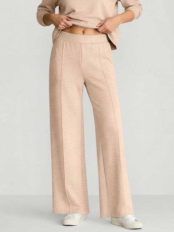 ✨ Women's Chic V-Neck 2-Piece Lounge Set – Relaxed Long-Sleeve Top, Flowy Wide-Leg Pants & Effortless Comfort for a Stylish, Put-Together Look at Home or On the Go! 🌸