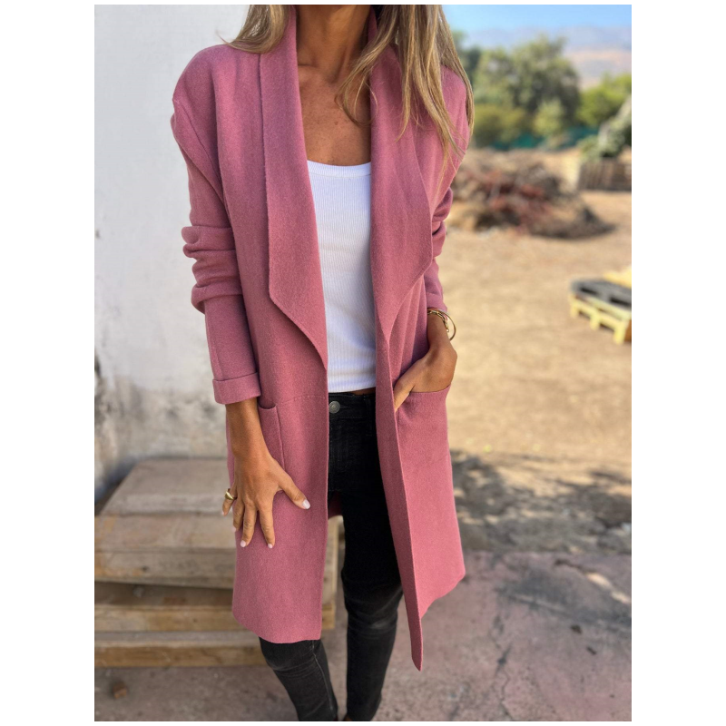 ❤️Black Friday Series 💕Lapel Collar Casual Long-Sleeved Open-Front Sweater