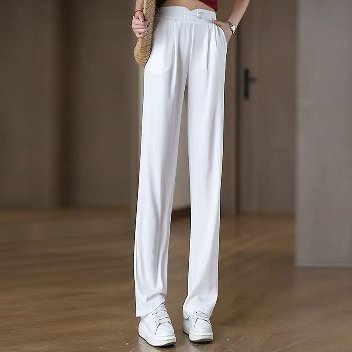 đNew for autumn⨠High-Waisted Straight-Leg Pants with Pockets