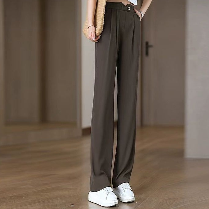 đNew for autumn⨠High-Waisted Straight-Leg Pants with Pockets