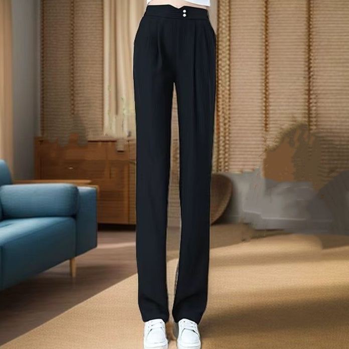 đNew for autumn⨠High-Waisted Straight-Leg Pants with Pockets