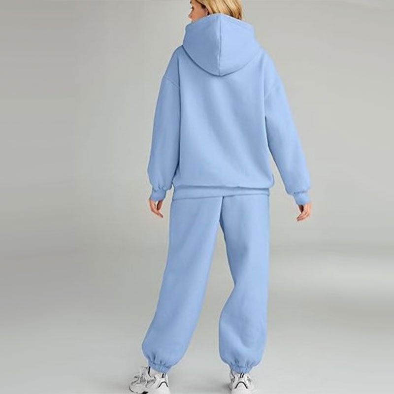 Casual Hooded Long-Sleeve Tops & Pants 2-Piece Set