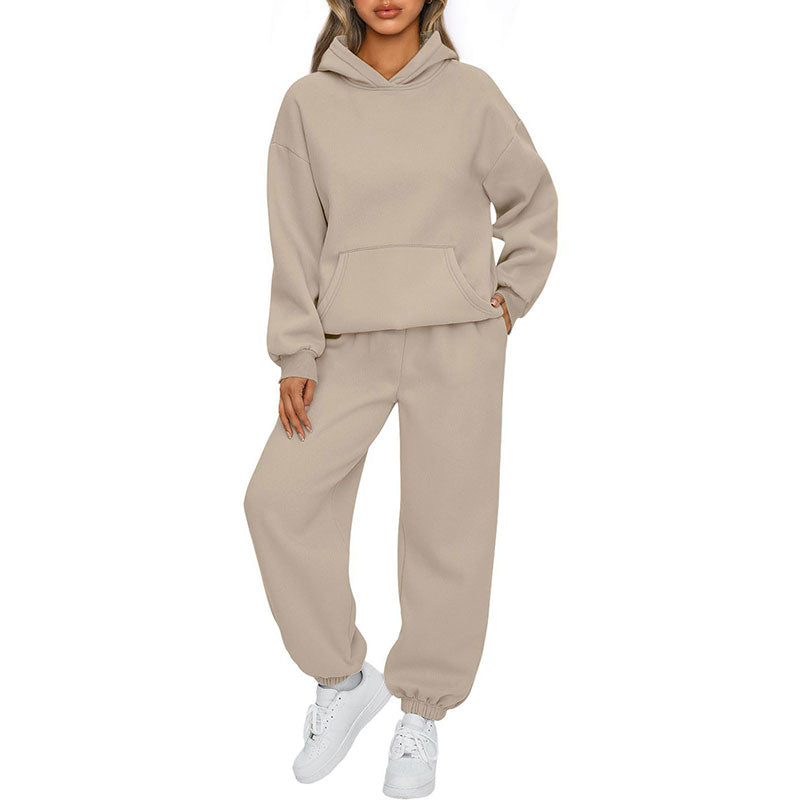 Casual Hooded Long-Sleeve Tops & Pants 2-Piece Set