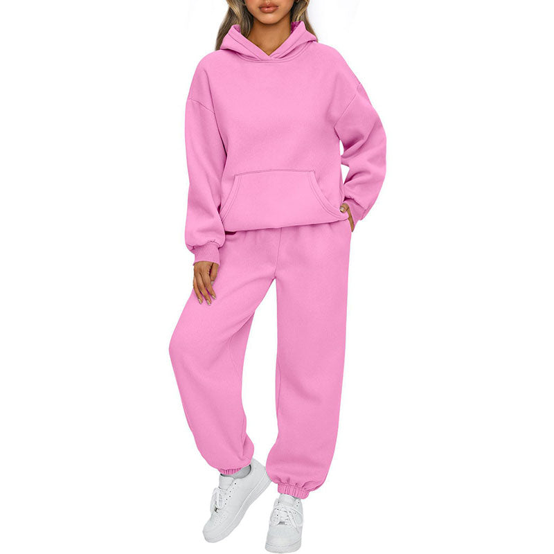 Casual Hooded Long-Sleeve Tops & Pants 2-Piece Set