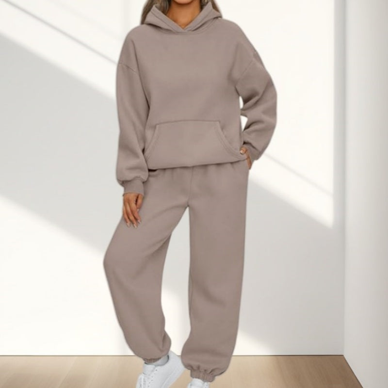 Casual Hooded Long-Sleeve Tops & Pants 2-Piece Set