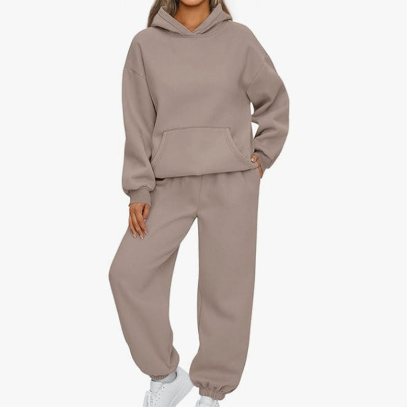 Casual Hooded Long-Sleeve Tops & Pants 2-Piece Set