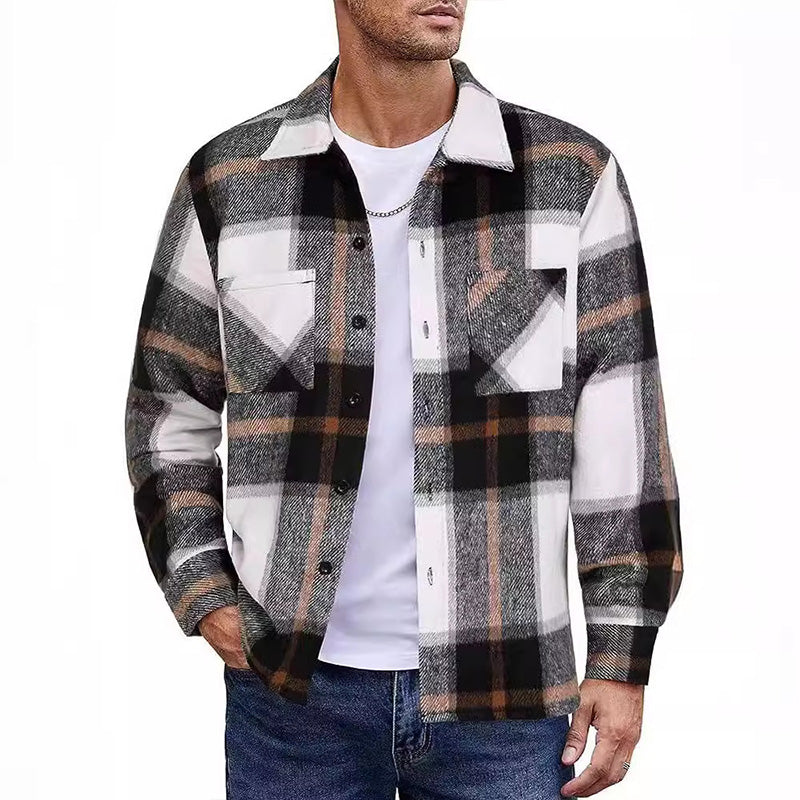đNew for autumnâ¨Men's Casual Thickened Warm Plaid Jacket