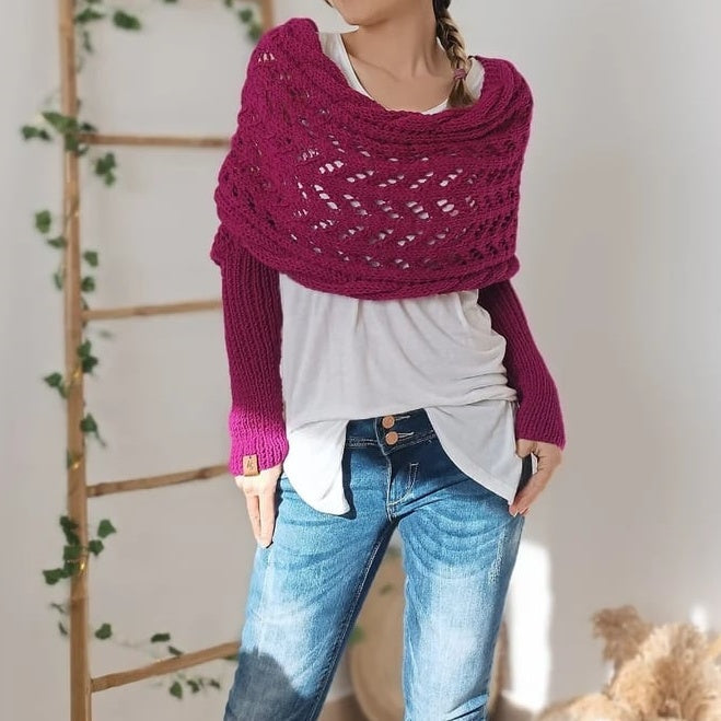 🍁New for autumn✨Knitted Cable Wrap Shrugs For Women