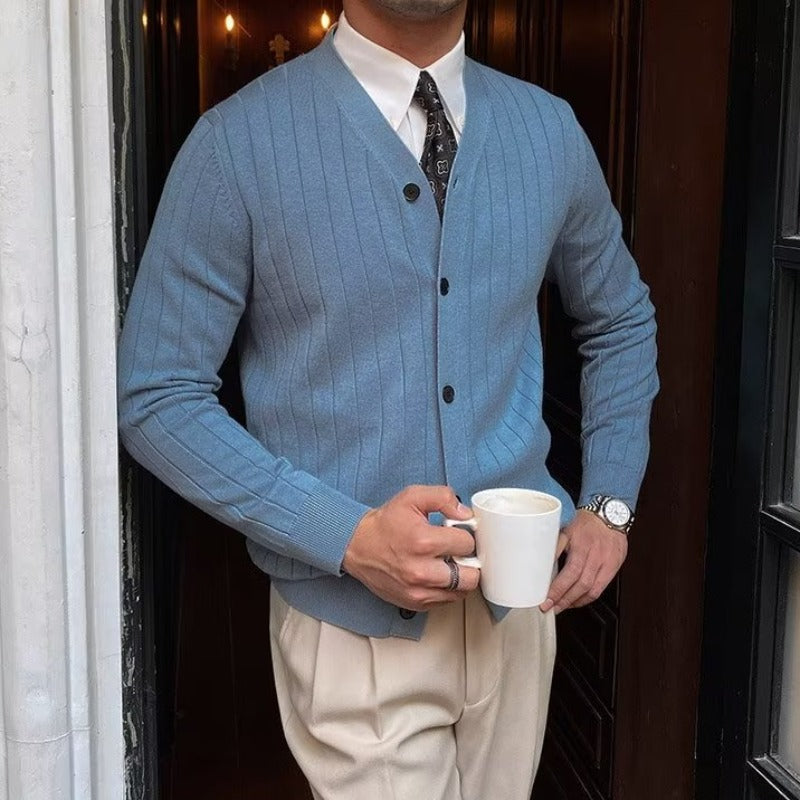 đNew for autumnâ¨Men's V-Neck Open Front Sweater in Solid Colors