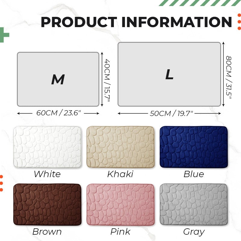 🎁Clearance Sale 49% OFF💥Memory Foam Embossed Soft Stone Bathroom Non-slip Carpet