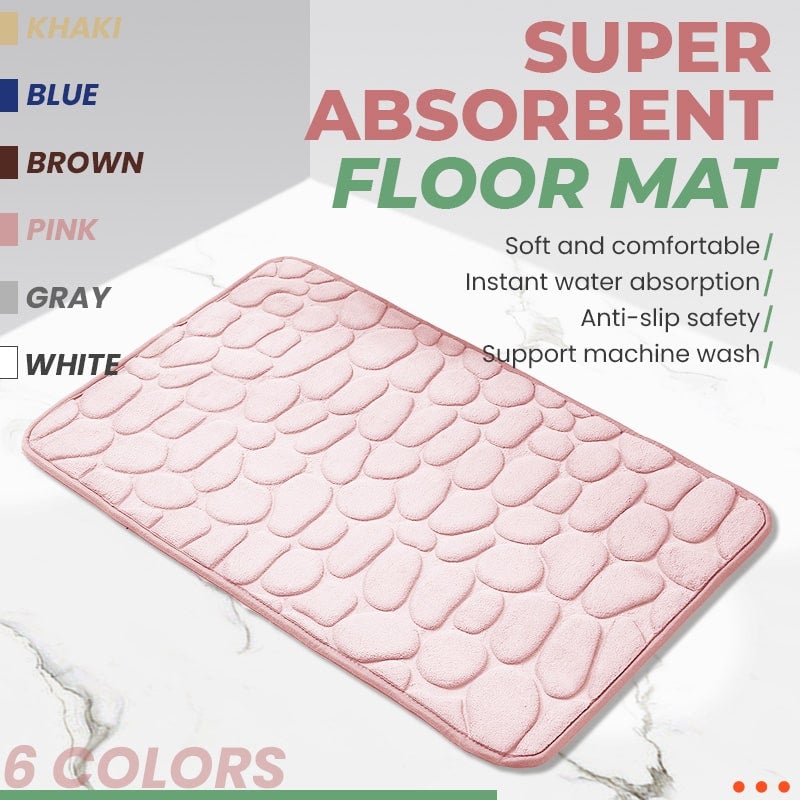 🎁Clearance Sale 49% OFF💥Memory Foam Embossed Soft Stone Bathroom Non-slip Carpet