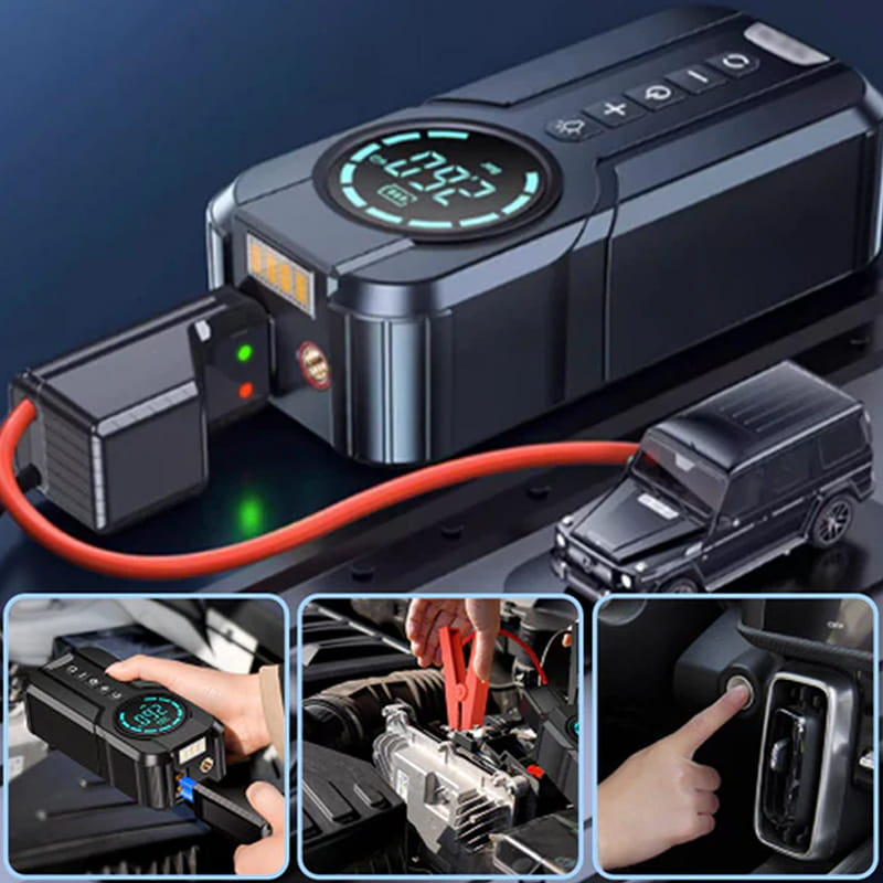 Emergency starter power bank & car air pump