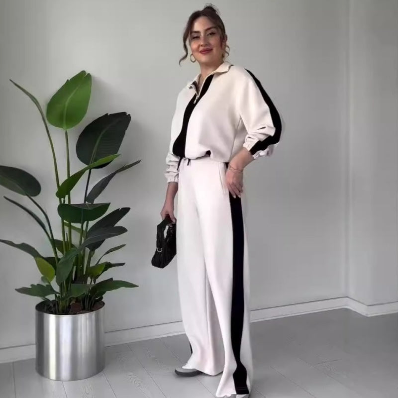 🎉Black Friday Series - Early Bird Price💖Women’s Zipper Lapel Tops & Pants 2-Piece Set