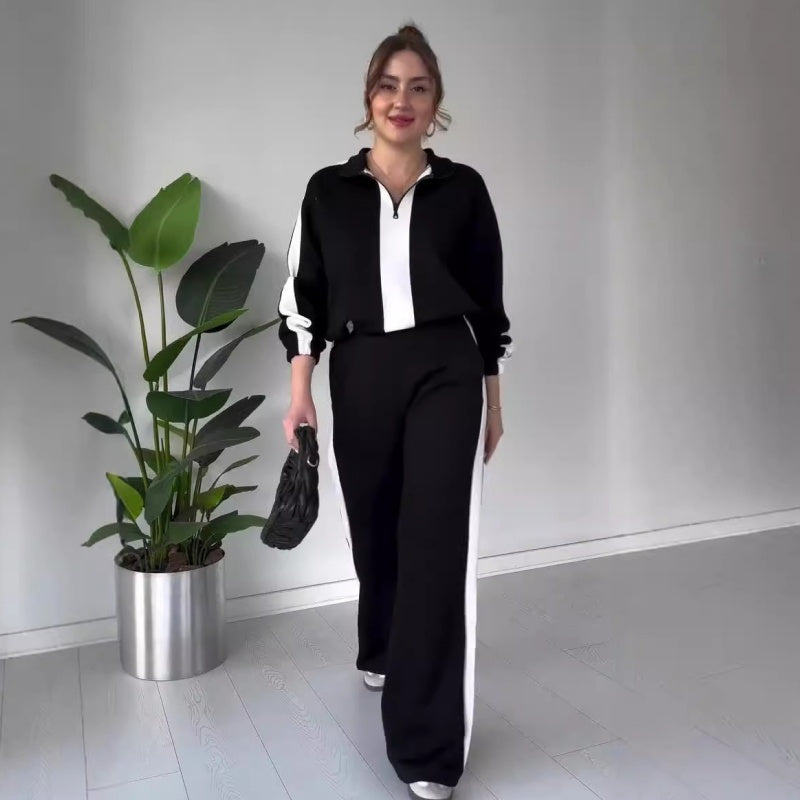 🎉Black Friday Series - Early Bird Price💖Women’s Zipper Lapel Tops & Pants 2-Piece Set