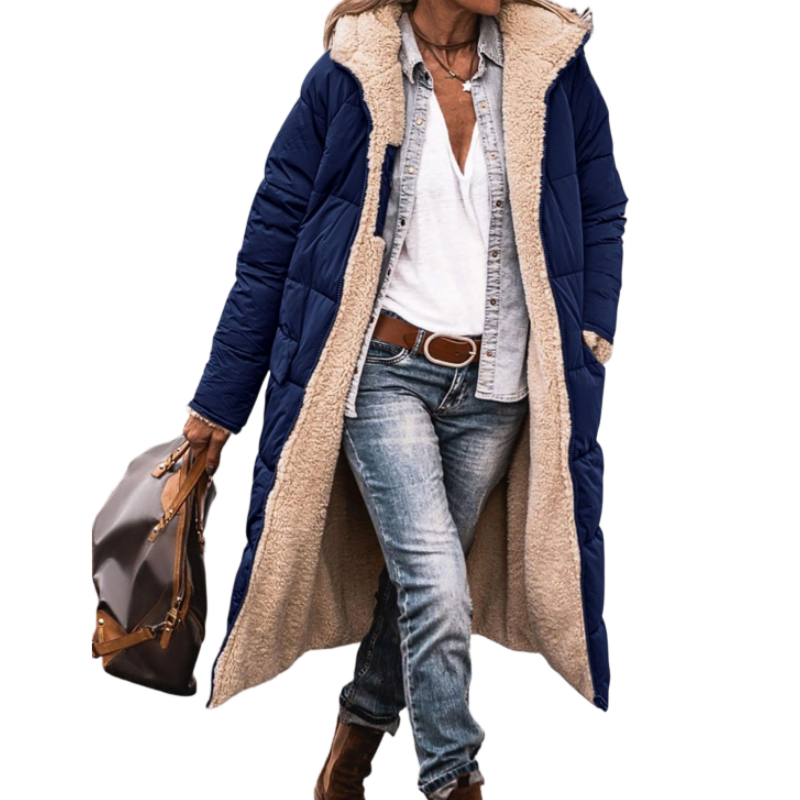 🧥 Two Looks, One Cozy Coat ❄️Women's Reversible Hooded Padded Coat