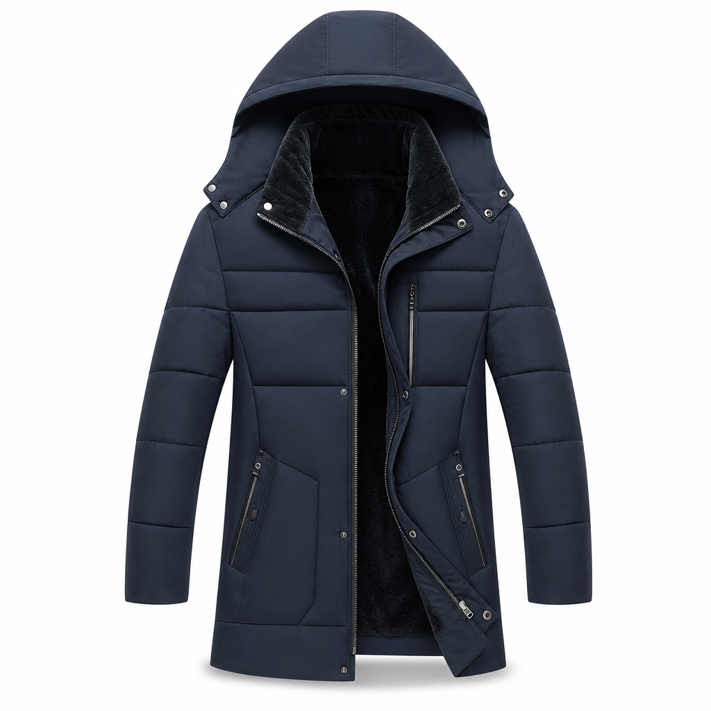 ❄️ Men's Mid-Length Winter Padded Thickened Business Casual Cotton Coat for Middle-Aged Men