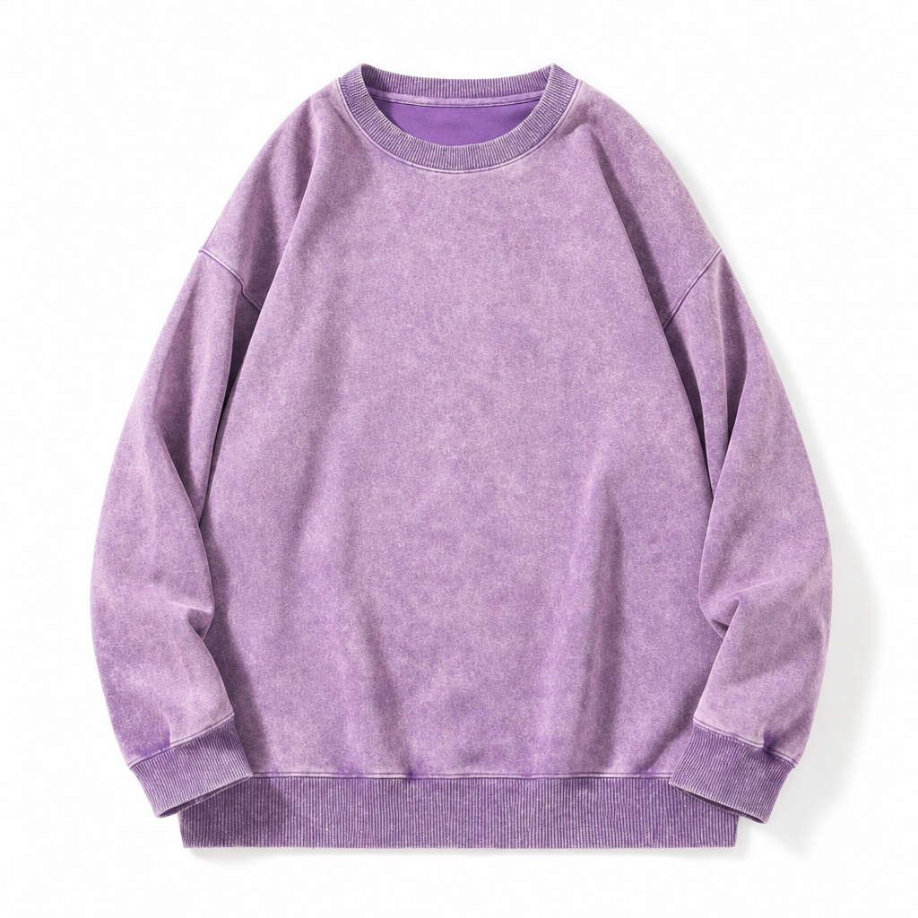 🧥 Faded Retro Charm, Substantial Structured Comfort | Unisex Vintage Washed Heavyweight Crewneck Pullover Sweatshirt