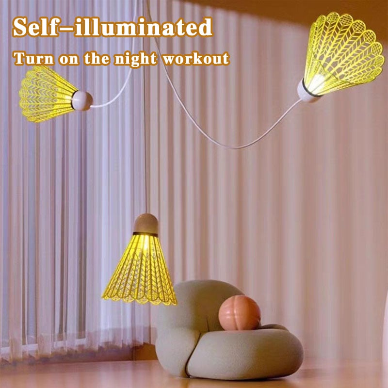 🔥Winter indoor sports🔥Indoor Bounceable Luminous Badminton Trainer