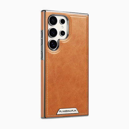 Leather Exterior and Suede Interior Luxury Case Cover for Samsung Galaxy S23-S25 Series