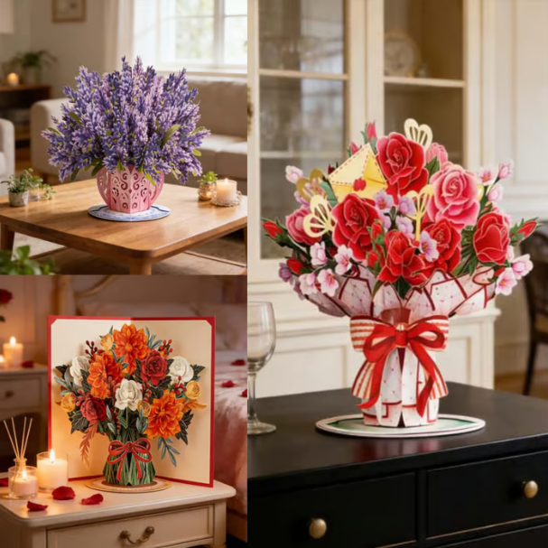 🏆95K+ SOLD! 🌼💌 Forever-Blooming 3D Flower Pop-Up Card– Personalized Love Message & Everlasting Bloom 🎁