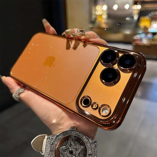 Funda con marco galvanizado de cielo estrellado brillante para iPhone