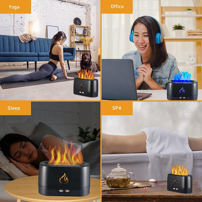 ❄️Relieves winter dryness☃️Aromatherapy Diffuser with Flame Light