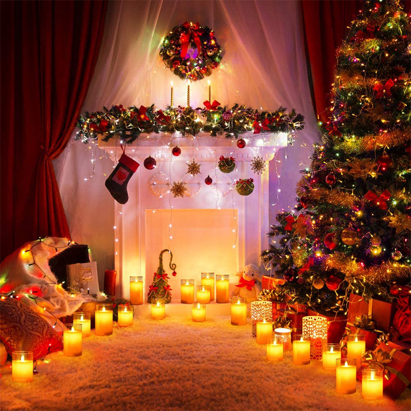 🎅Flickering Flameless Candles with Glass Holder🎅