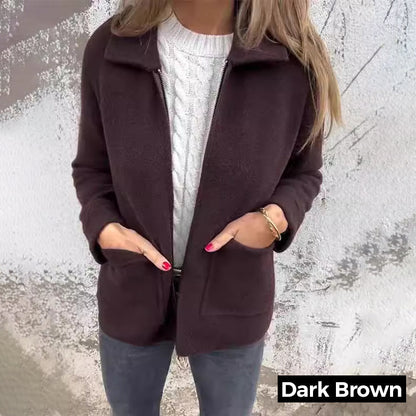 🎁Hot-Sale:50% OFF🔥Women's Knitted Zipper Coat With Pockets