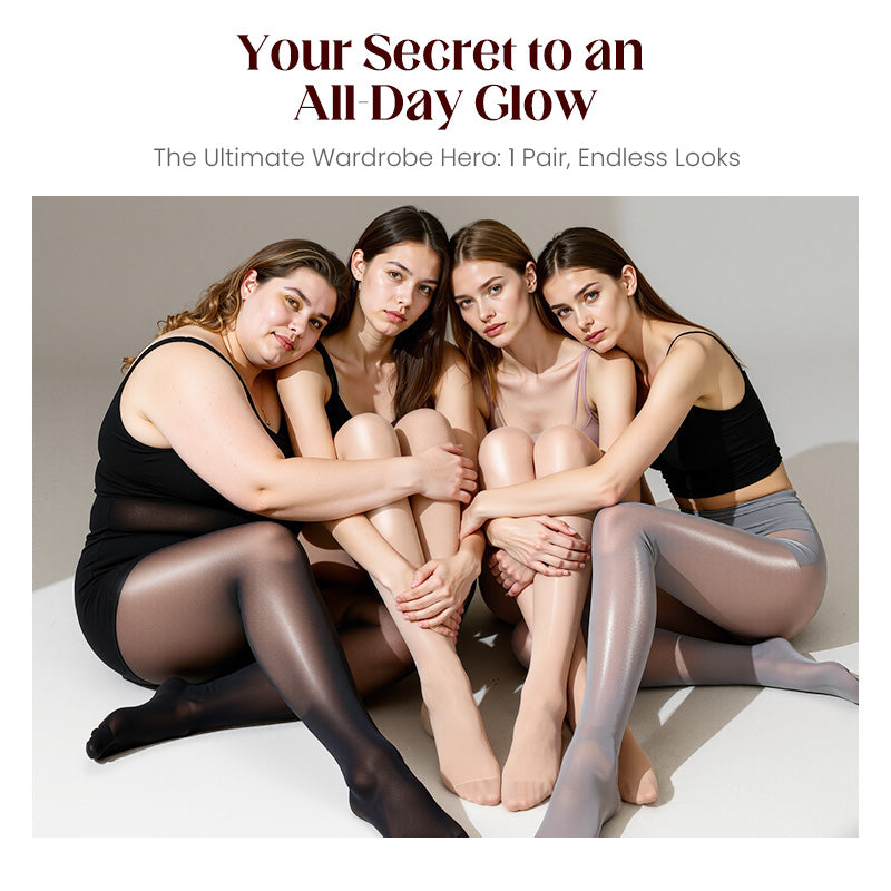 🌸👑 Transparent High-Waisted Shiny Sheer Tights for Women - Sheer & Comfortable