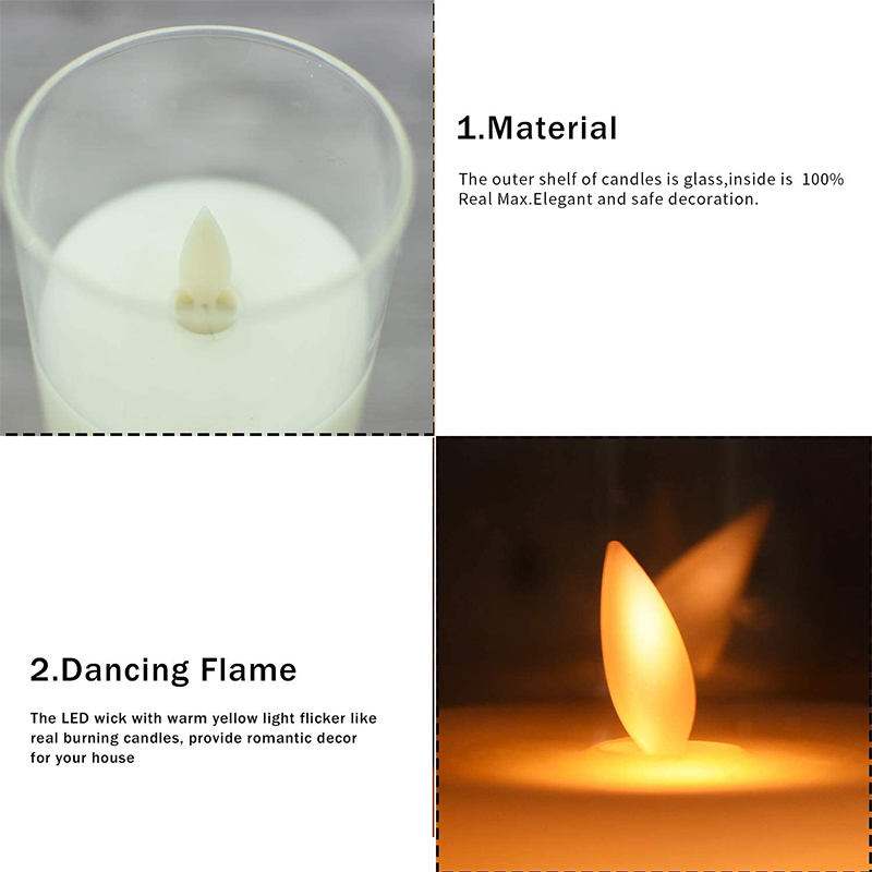 🎅Flickering Flameless Candles with Glass Holder🎅