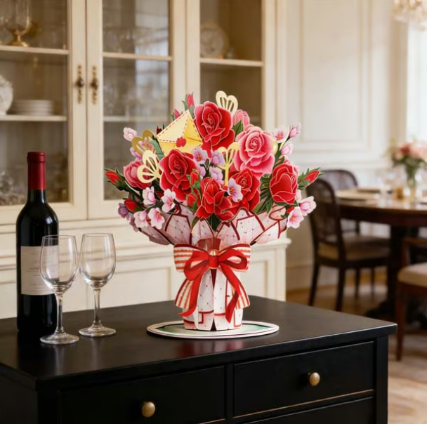 🏆95K+ SOLD! 🌼💌 Forever-Blooming 3D Flower Pop-Up Card– Personalized Love Message & Everlasting Bloom 🎁