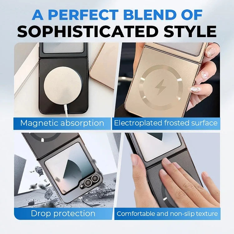 Electroplated Frosted Magnetic Cover for Samsung Galaxy Z Flip 3/4/5/6/7