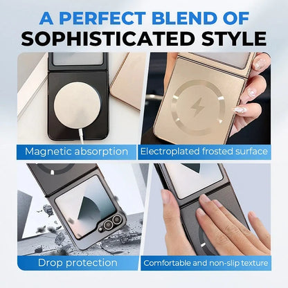 Electroplated Frosted Magnetic Cover for Samsung Galaxy Z Flip 3/4/5/6/7