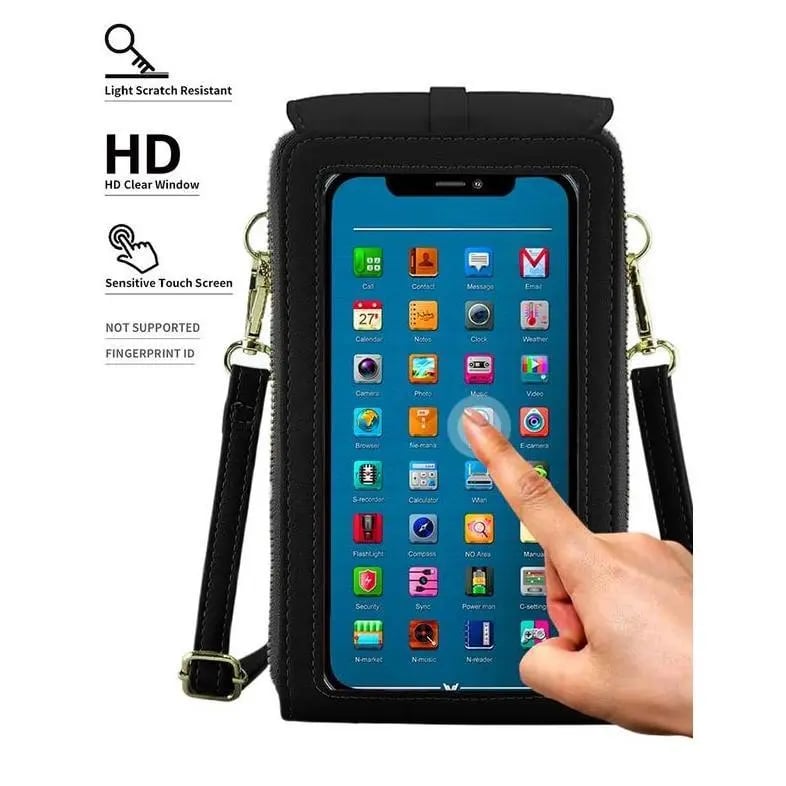 🏆👜📱 Simple and elegant women's touchscreen crossbody phone wallet