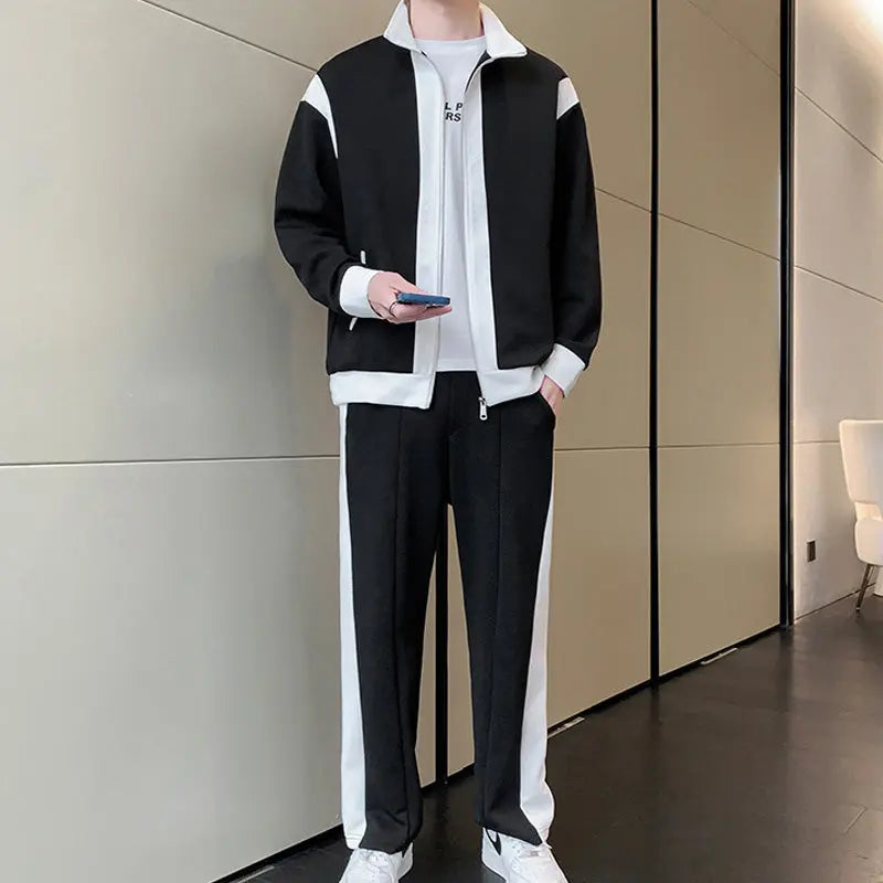 🎉Black Friday Series - Early Bird Price💖Men's Outfit Casual 2 Piece Contrast Sports Jogging Tracksuits Set