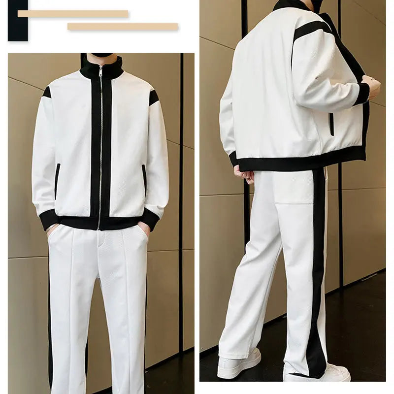 🎉Black Friday Series - Early Bird Price💖Men's Outfit Casual 2 Piece Contrast Sports Jogging Tracksuits Set