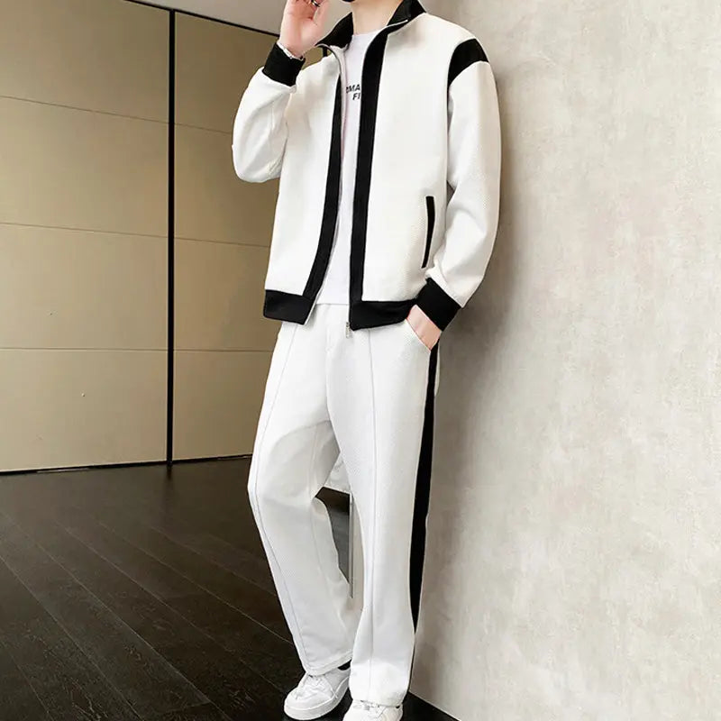 🎉Black Friday Series - Early Bird Price💖Men's Outfit Casual 2 Piece Contrast Sports Jogging Tracksuits Set