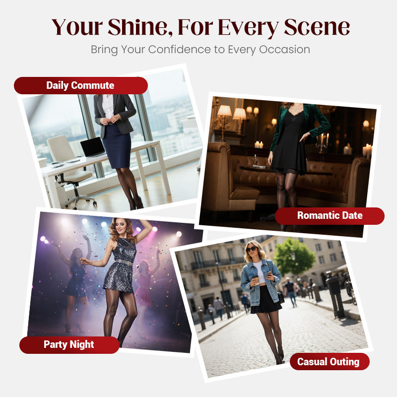 🌸👑 Transparent High-Waisted Shiny Sheer Tights for Women - Sheer & Comfortable