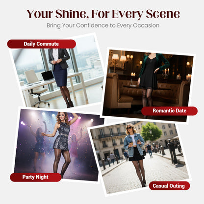 🌸👑 Transparent High-Waisted Shiny Sheer Tights for Women - Sheer & Comfortable